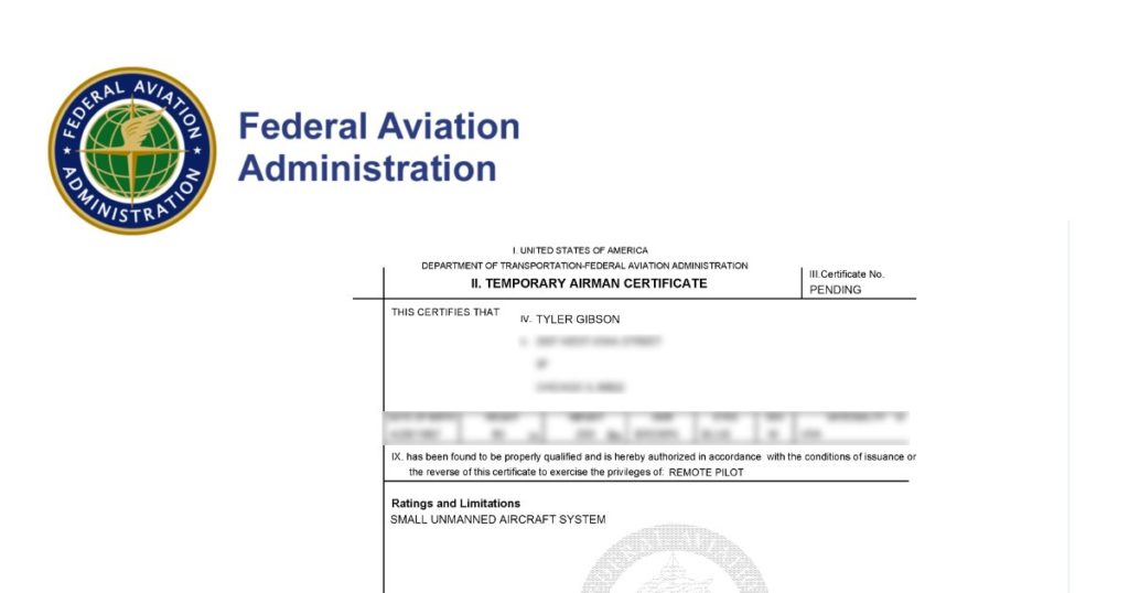Helios Visions Chief Pilot Recieves Part 107 Remote Pilot Certificate