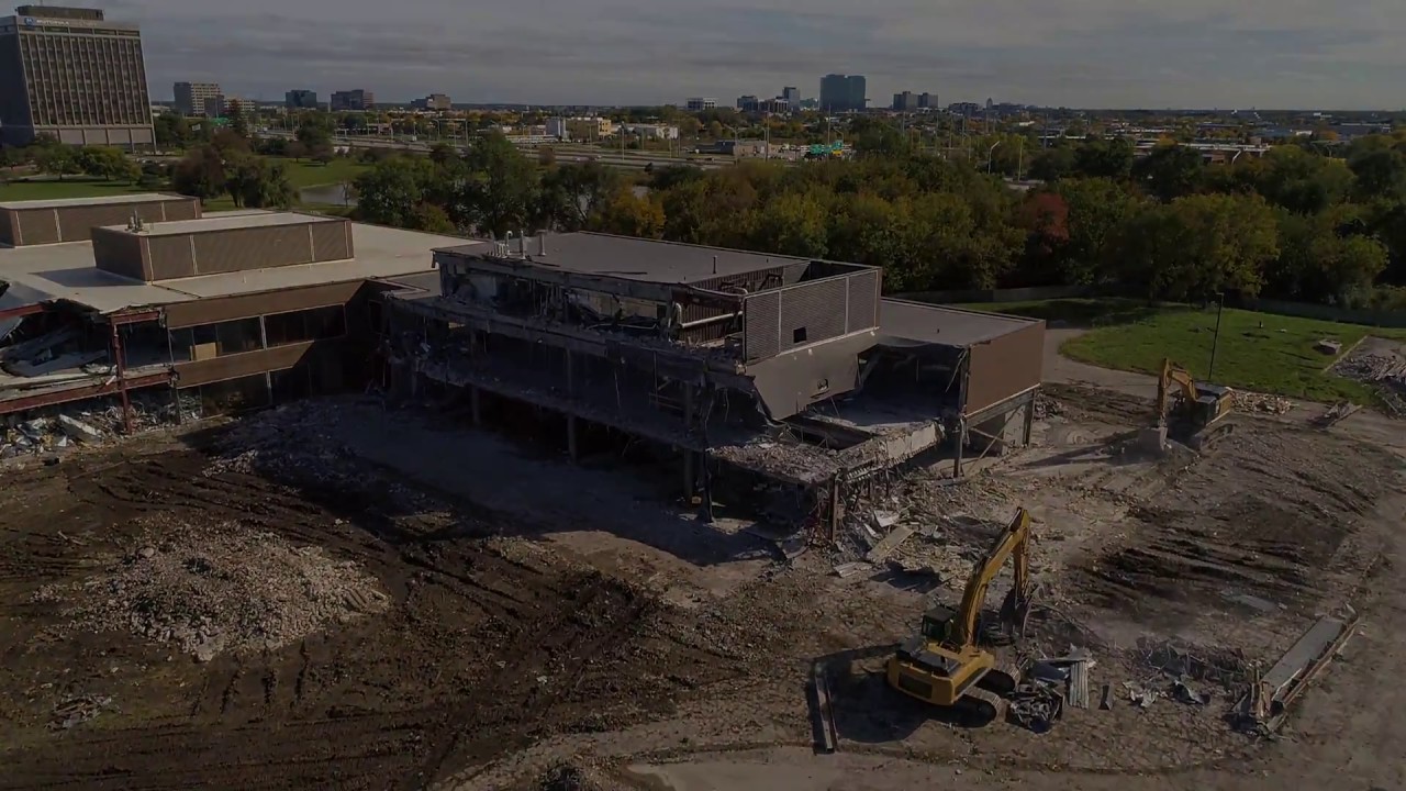 Galvin Center Demolition is Underway at the Schaumburg Motorola Solutions Campus